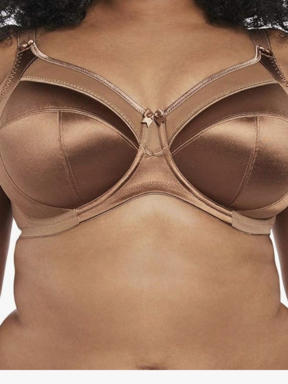 Goddess Satin Underwire Bra in Cinnamon 42G